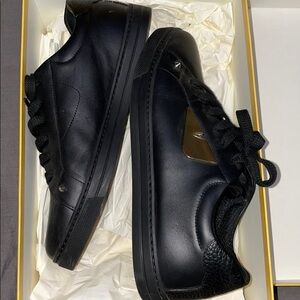 fendi black leather sneakers